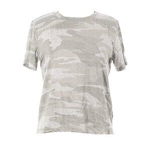 Splendid Women's Gray Camo Short Sleeve T-Shirt Medium